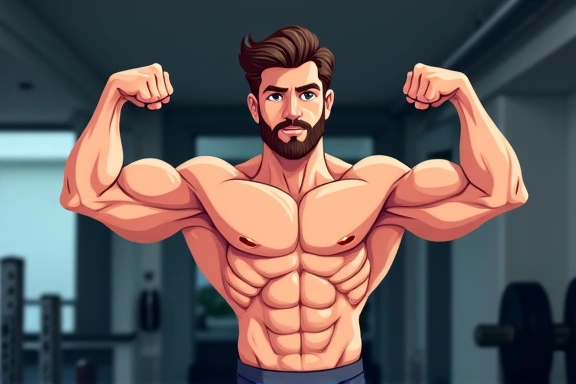 Carlos R., levantador de pesas, mostrando músculos en el gimnasio