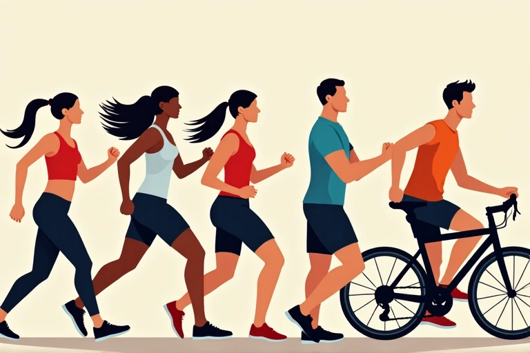 Grupo diverso de atletas participando en diferentes deportes